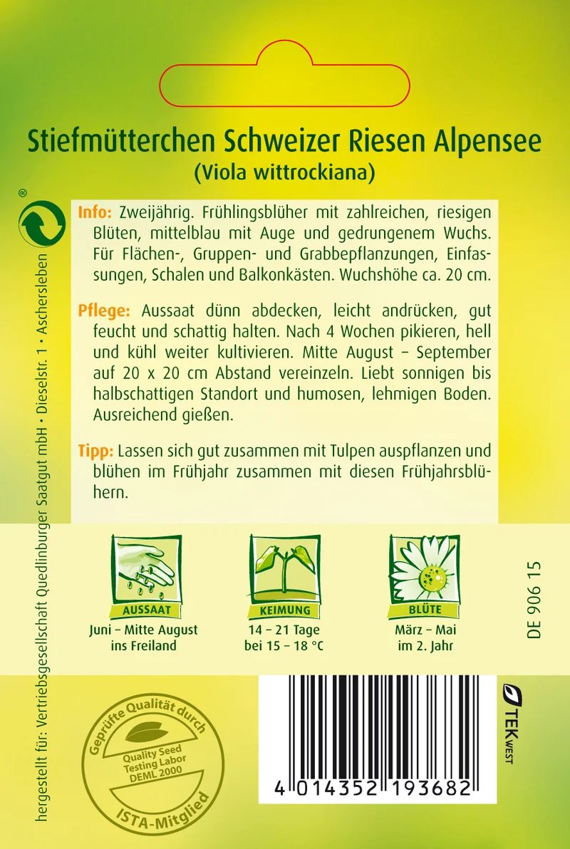 Stiefmütterchen Schweizer Riesen Alpensee Saatgut