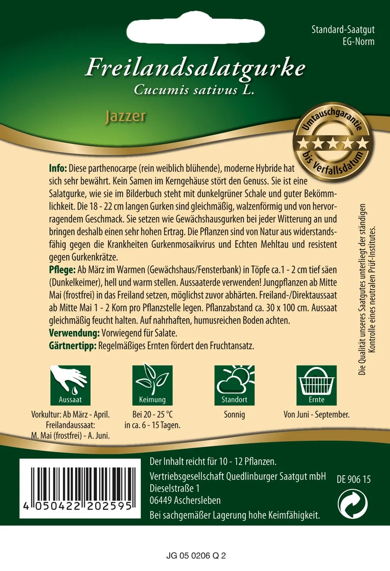 Gurken Freilandsalat Jazzer Saatgut