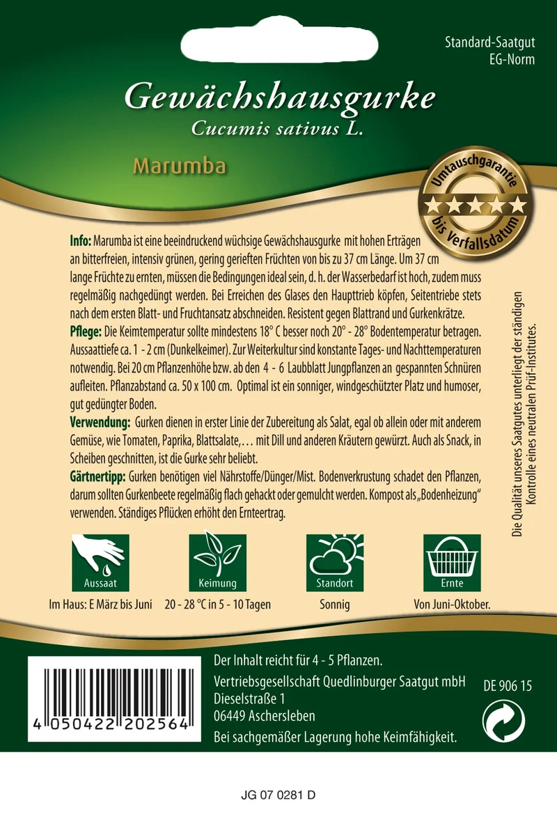 Gewächshausgurke Marumba Saatgut