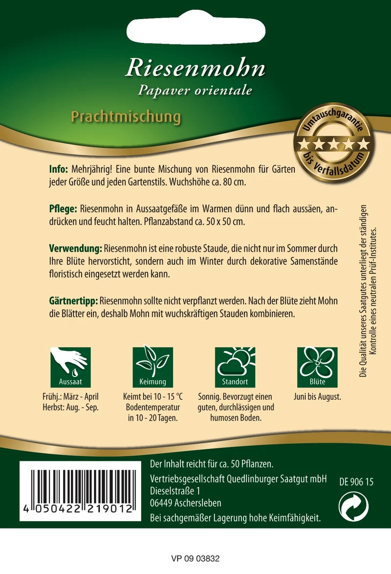 Türkischer Mohn Prachtmischung Saatgut