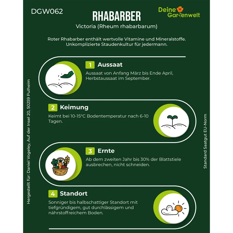 Rhabarber rot Saatgut