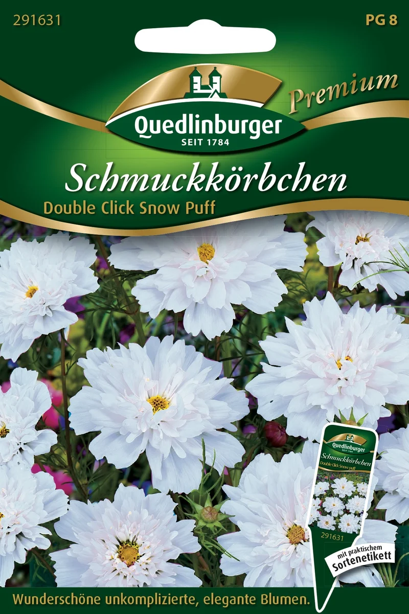Cosmos Double Click Snow Puff Saatgut