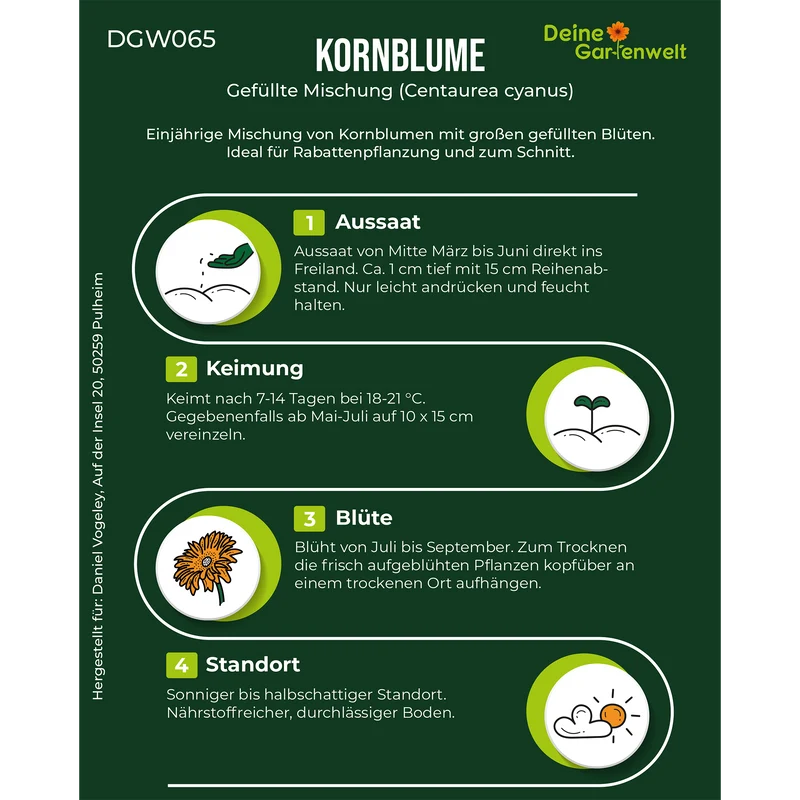 Kornblume Gefüllte Mischung Saatgut
