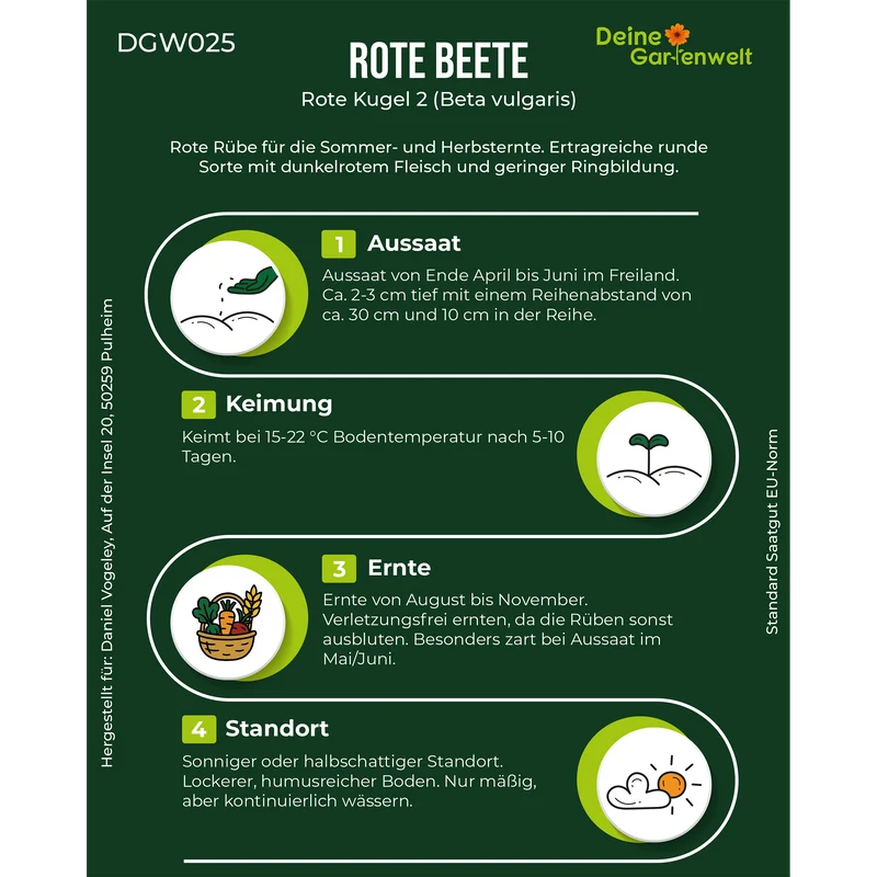 Rote Beete Rote Kugel 2 Saatgut