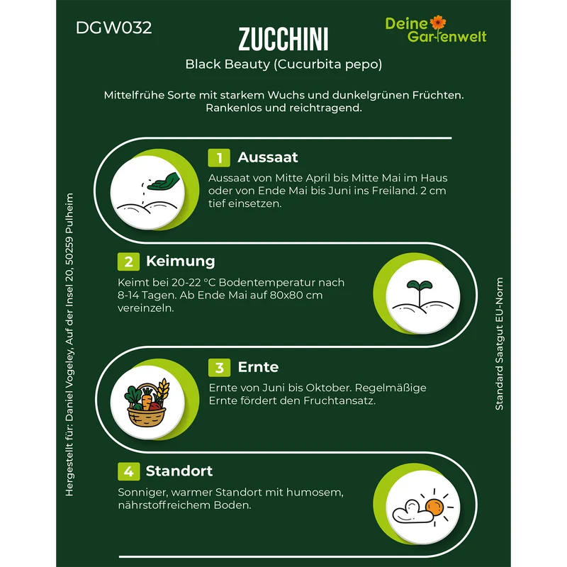 Zucchini Black Beauty Saatgut