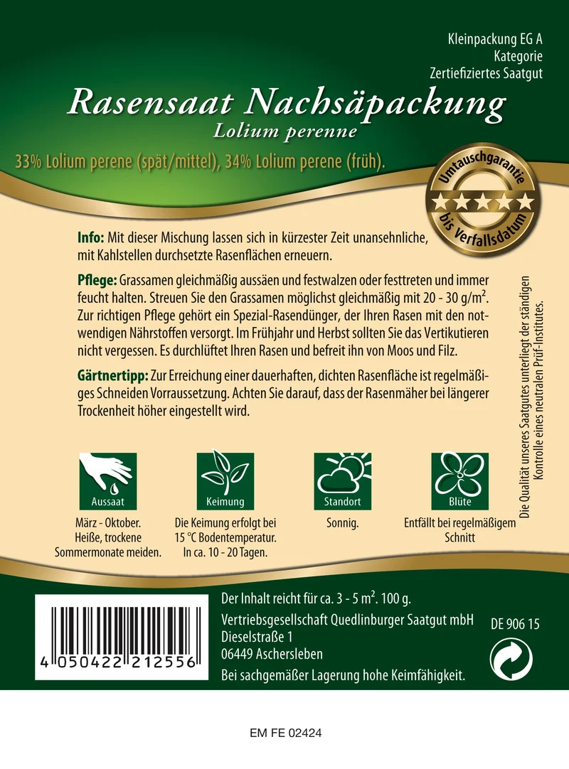 Nachsaatpackung Rasensamen
