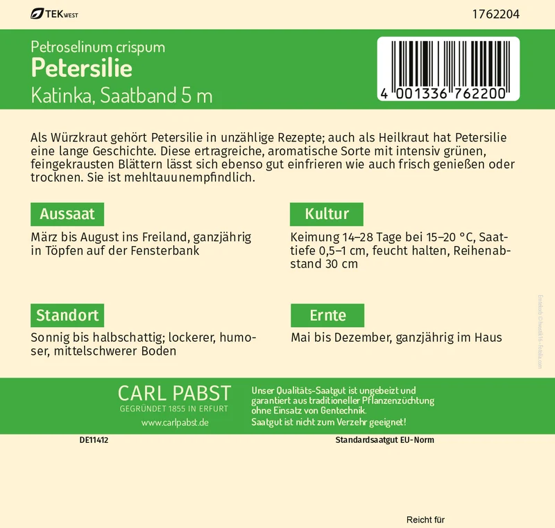 Petersilie Saatband 5 m Katinka