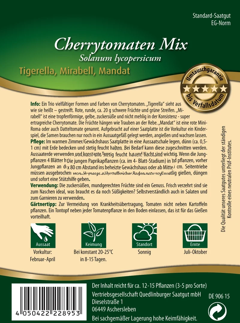Cherrytomate Mix Saatplatte