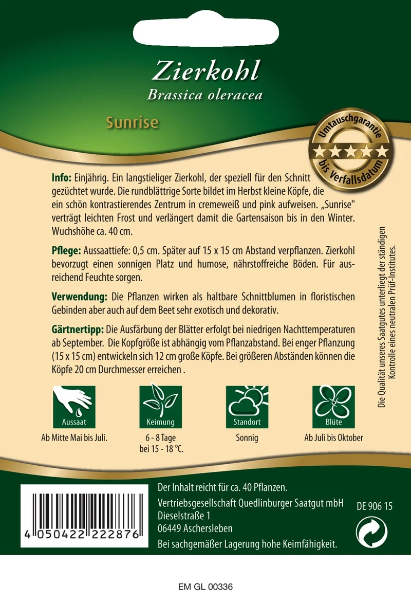 Zierkohl Sunrise Saatgut