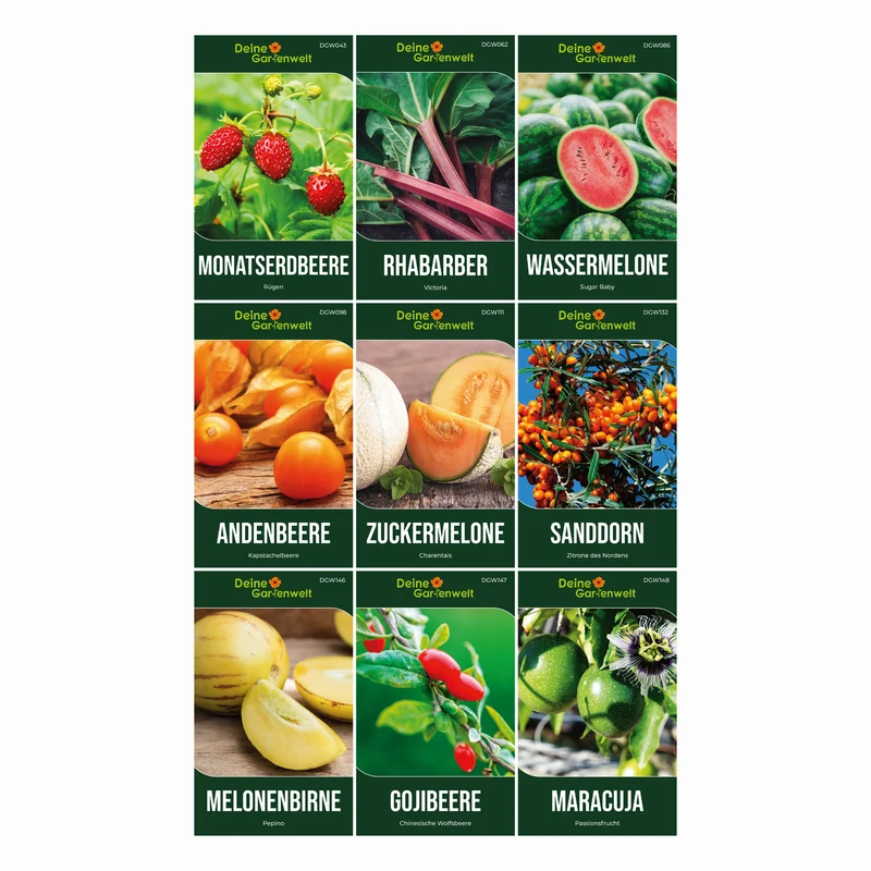 Obstsamen Set mit 9 Sorten
