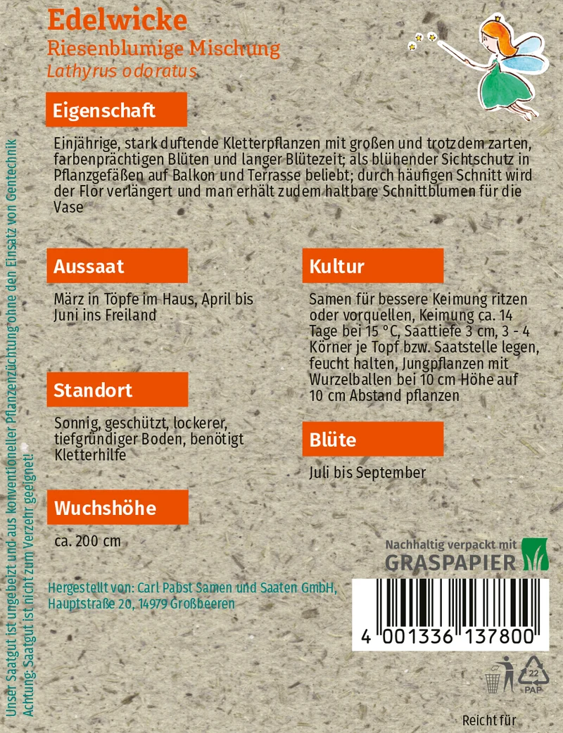 Edelwicke Riesenblumige Mischung Saatgut