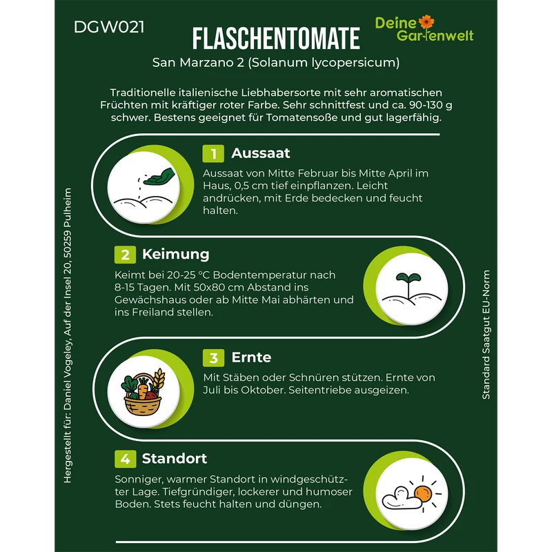 Flaschentomate San Marzano 2 Saatgut