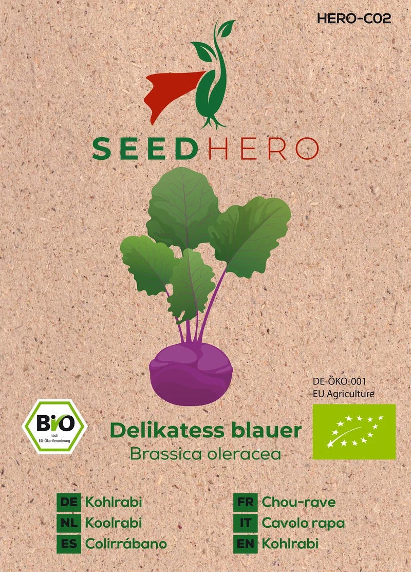 Bio Kohlrabi Delikatess blauer Saatgut
