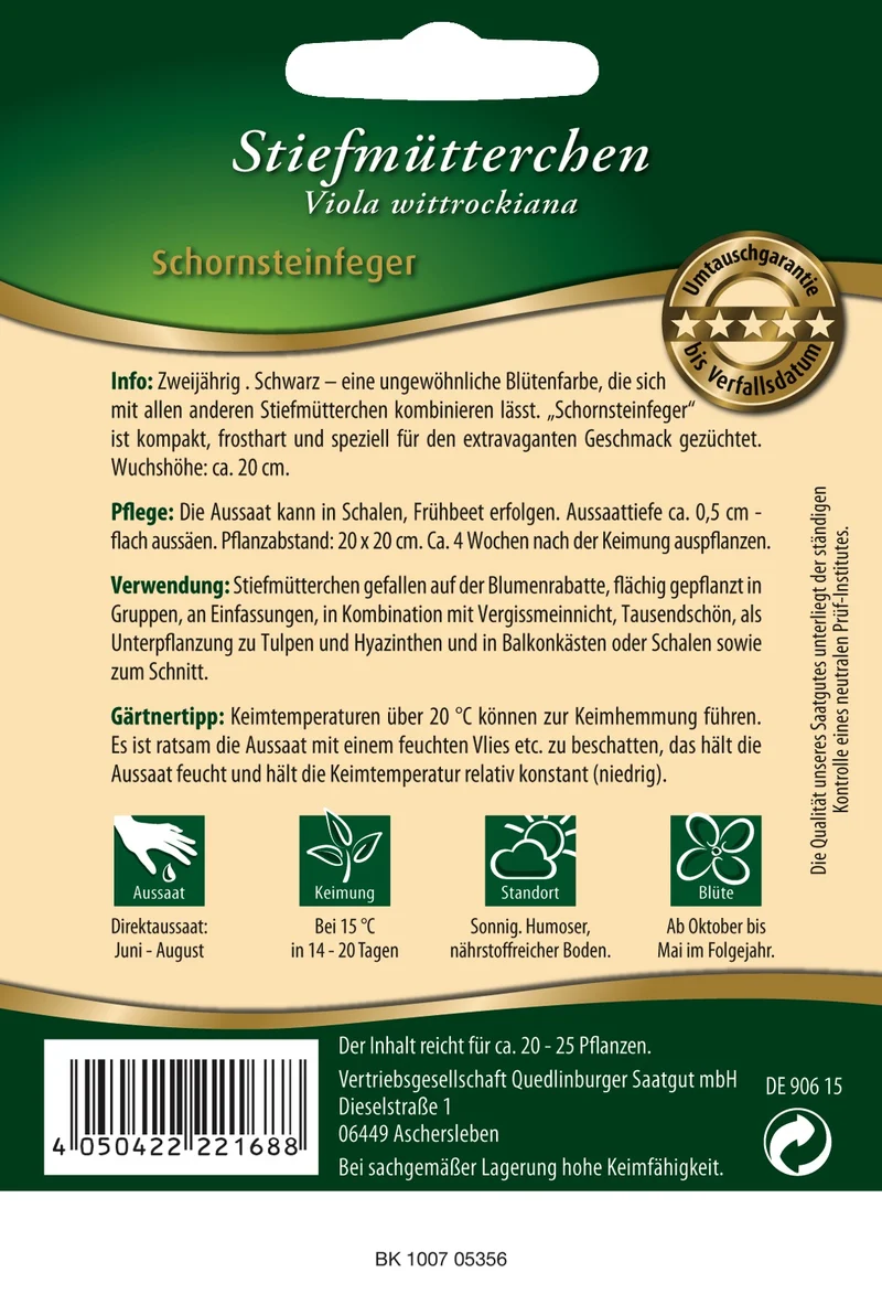 Stiefmütterchen Schornsteinfeger Saatgut
