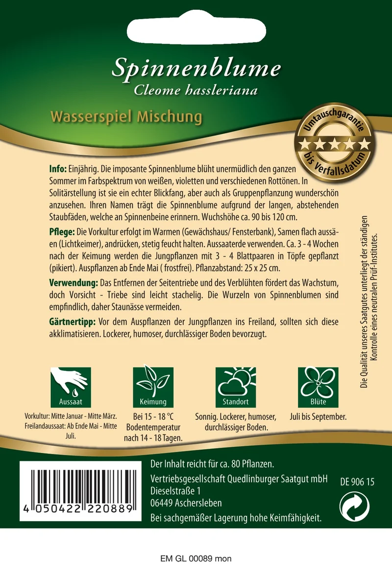 Spinnenblume Wasserspiel Mischung Saatgut