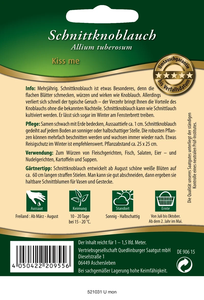 Schnittknoblauch Kiss me Saatgut