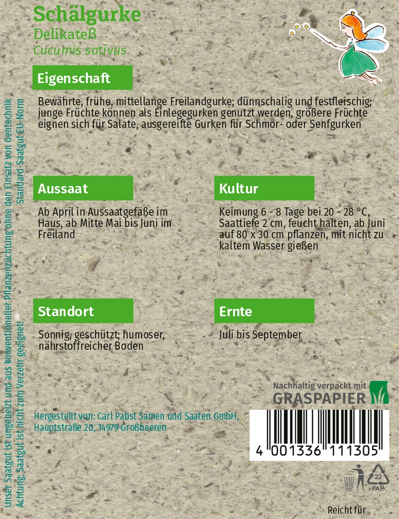 Salat und Schälgurke Delikateß Saatgut
