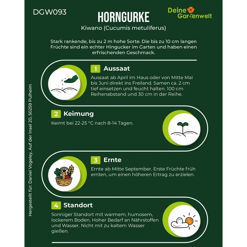 Horngurke Kiwano Saatgut