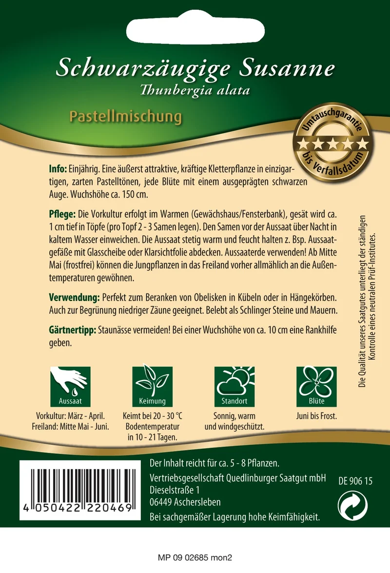 Schwarzäugige Susanne Pastellmischung Saatgut