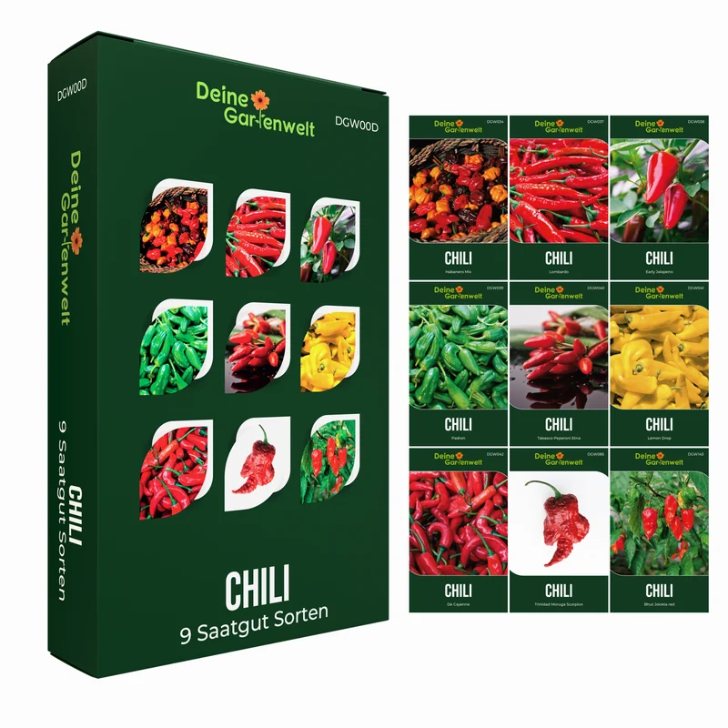 Chilisamen Set mit 9 Sorten