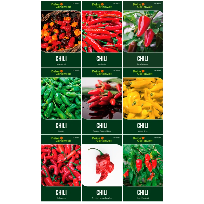 Chilisamen Set mit 9 Sorten
