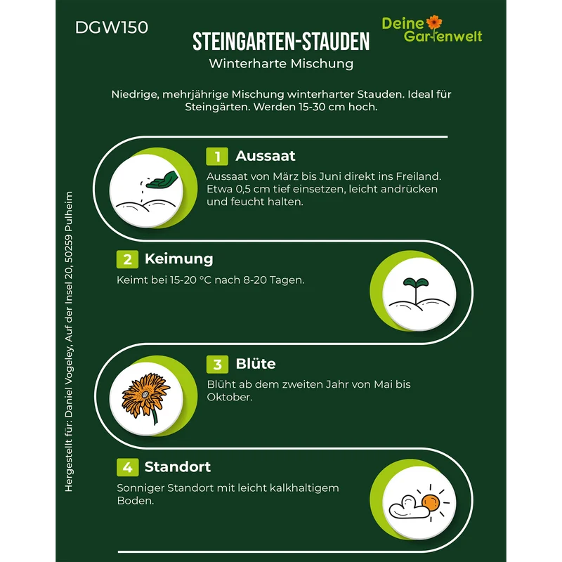 Blumenmischung Steingarten winterharte Stauden Saatgut