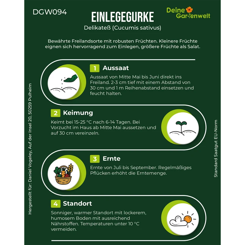 Salat und Einlegegurken Delikateß Saatgut