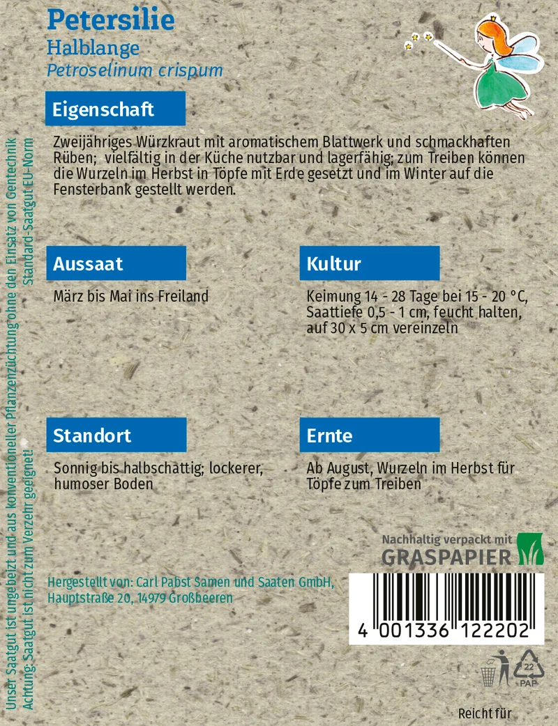 Petersilie Halblange Saatgut