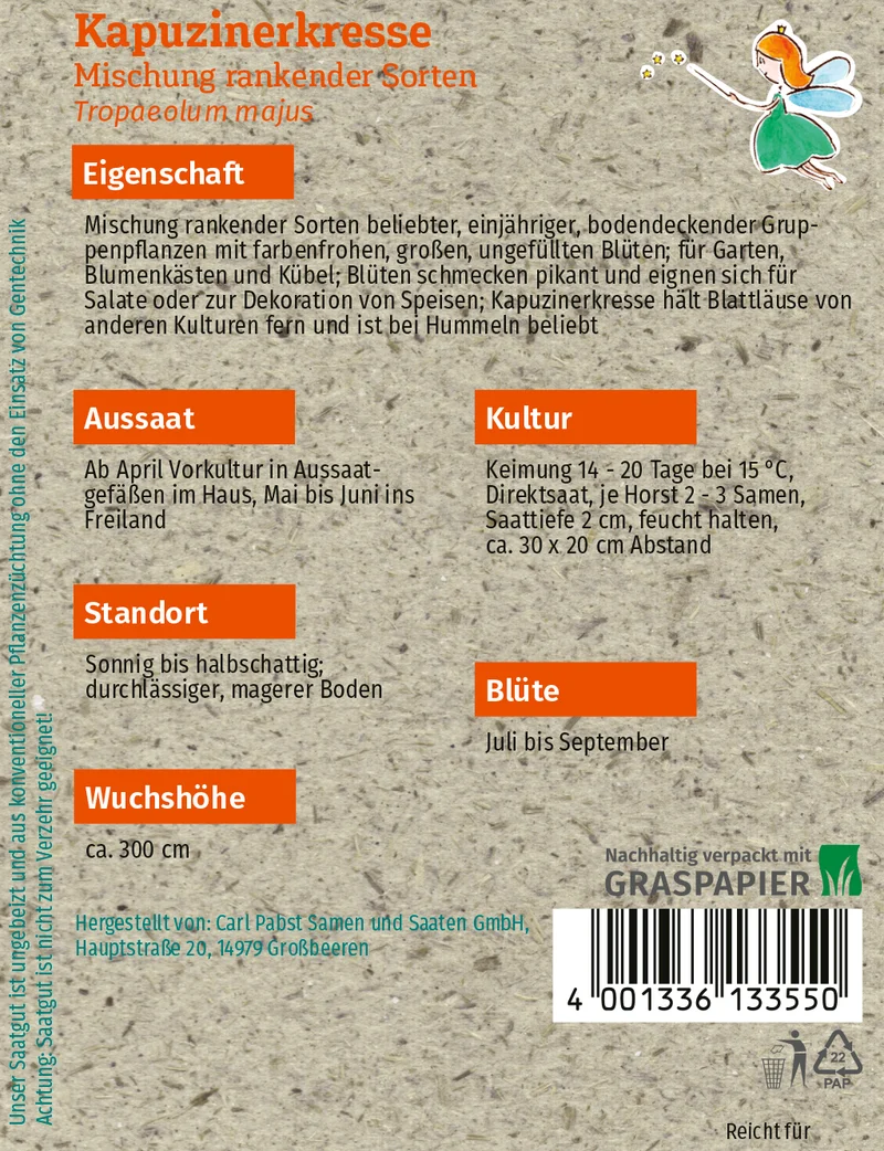 Kapuzinerkresse Mischung rankender Sorten Saatgut