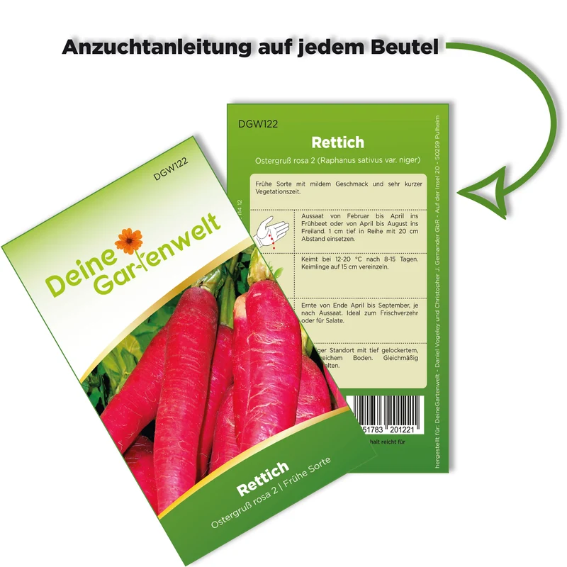 Rettich Ostergruß rosa 2 Saatgut