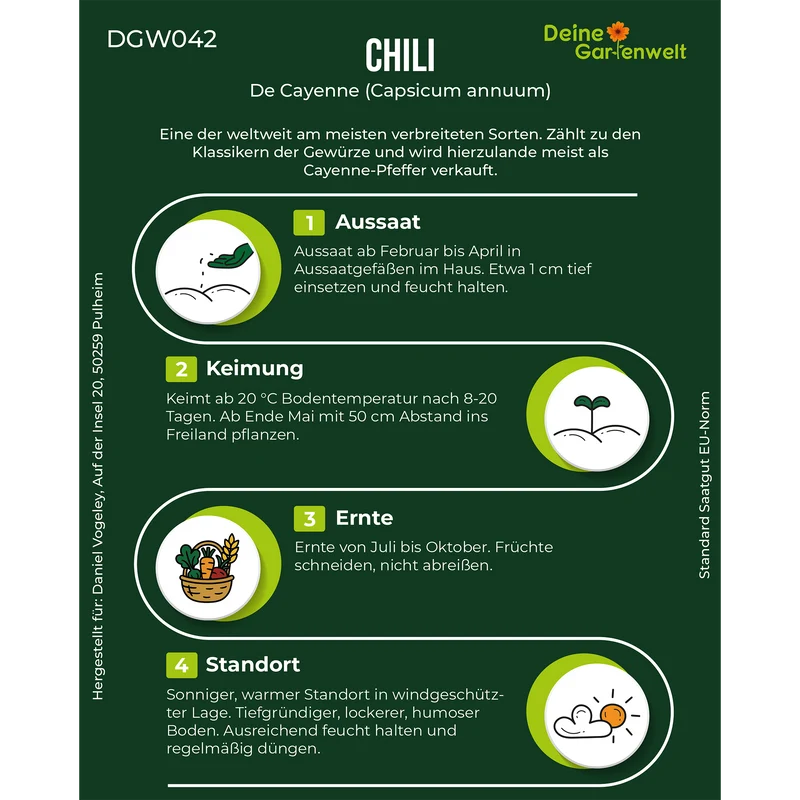 Chili De Cayenne Saatgut