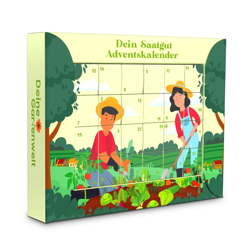 Saatgut Adventskalender – 24 Sorten Blumen, Kräuter & Gemüse