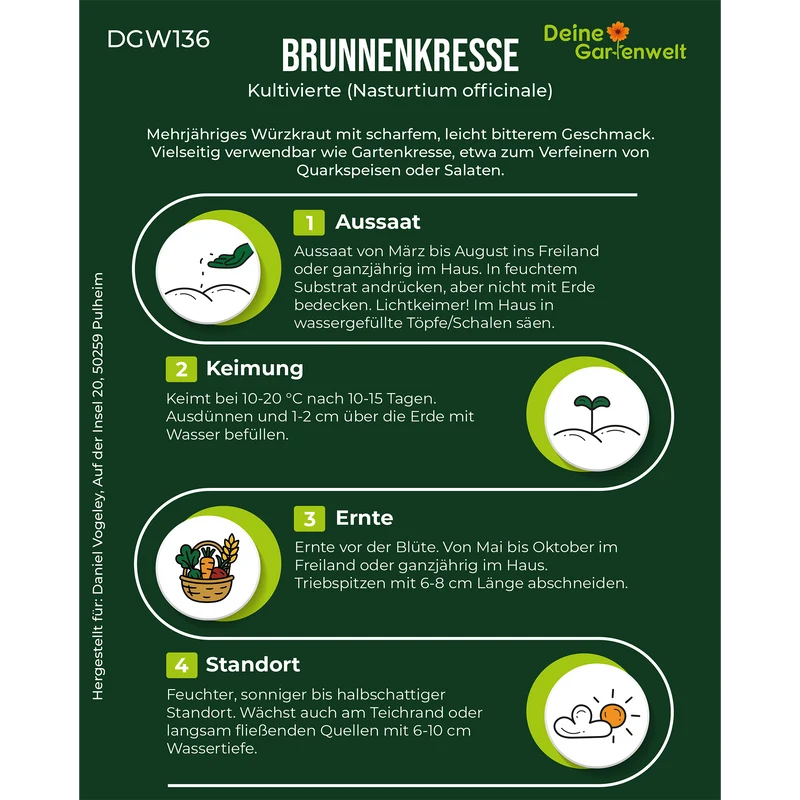 Brunnenkresse Kultivierte Saatgut
