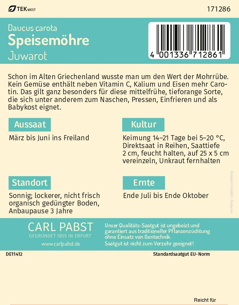 Speisemöhre Juwarot Saatgut