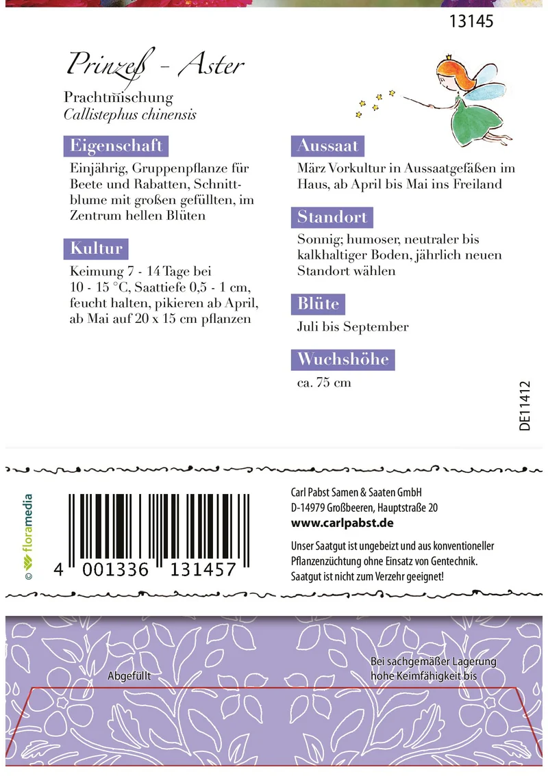 Prinzeß Aster Prachtmischung Saatgut