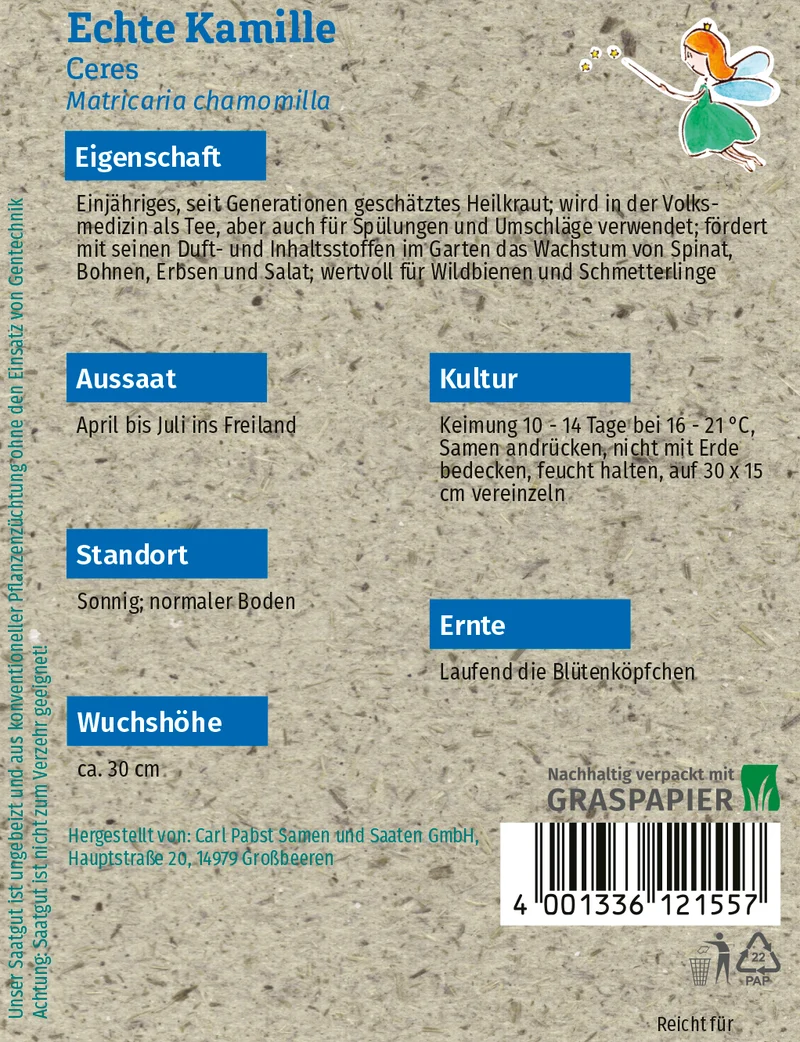 Echte Kamille Ceres Saatgut