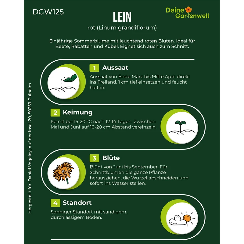 Lein rot Saatgut