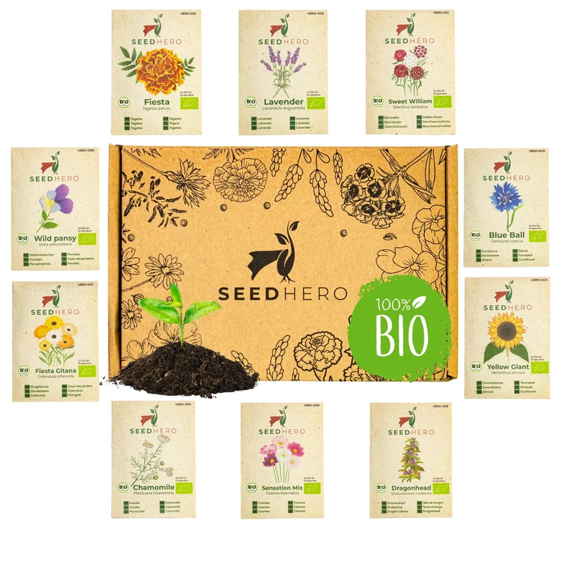 Bio Essbare Blüten Blumensamen Set mit 10 Sorten