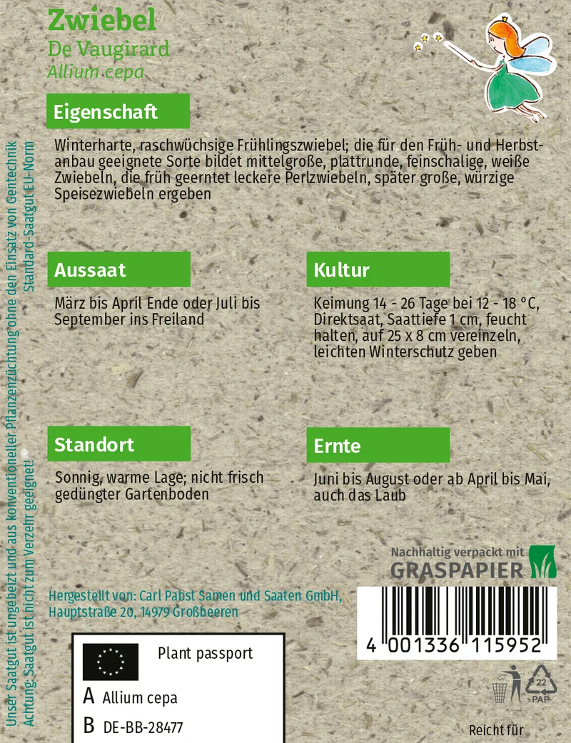 Zwiebel De Vaugirard Saatgut