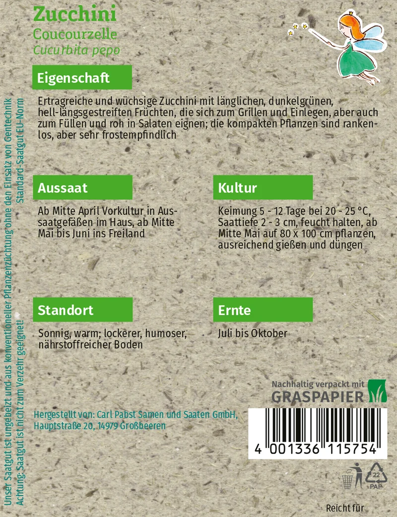 Zucchini Coucourzelle Saatgut