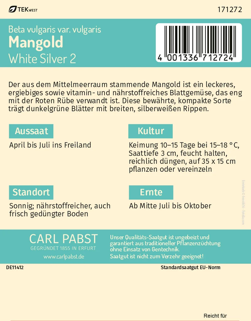 Mangold White Silver 2 Saatgut
