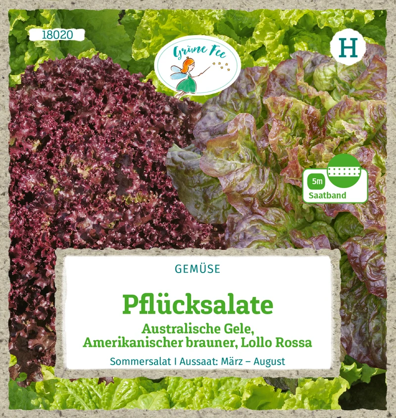 Pflücksalat 3 Sorten Saatband 5 m