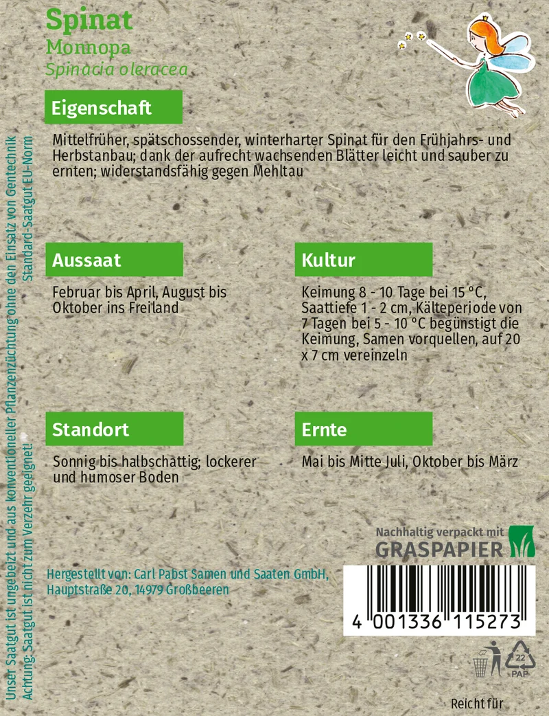 Spinat Monnopa Saatgut